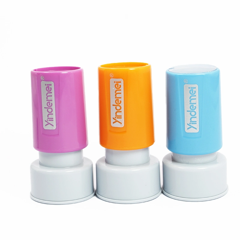 Customized Round Foam Pre-Inked Flash Stamp for Teacher or Rewards Kids Photosensitive Stamp Material and Cases