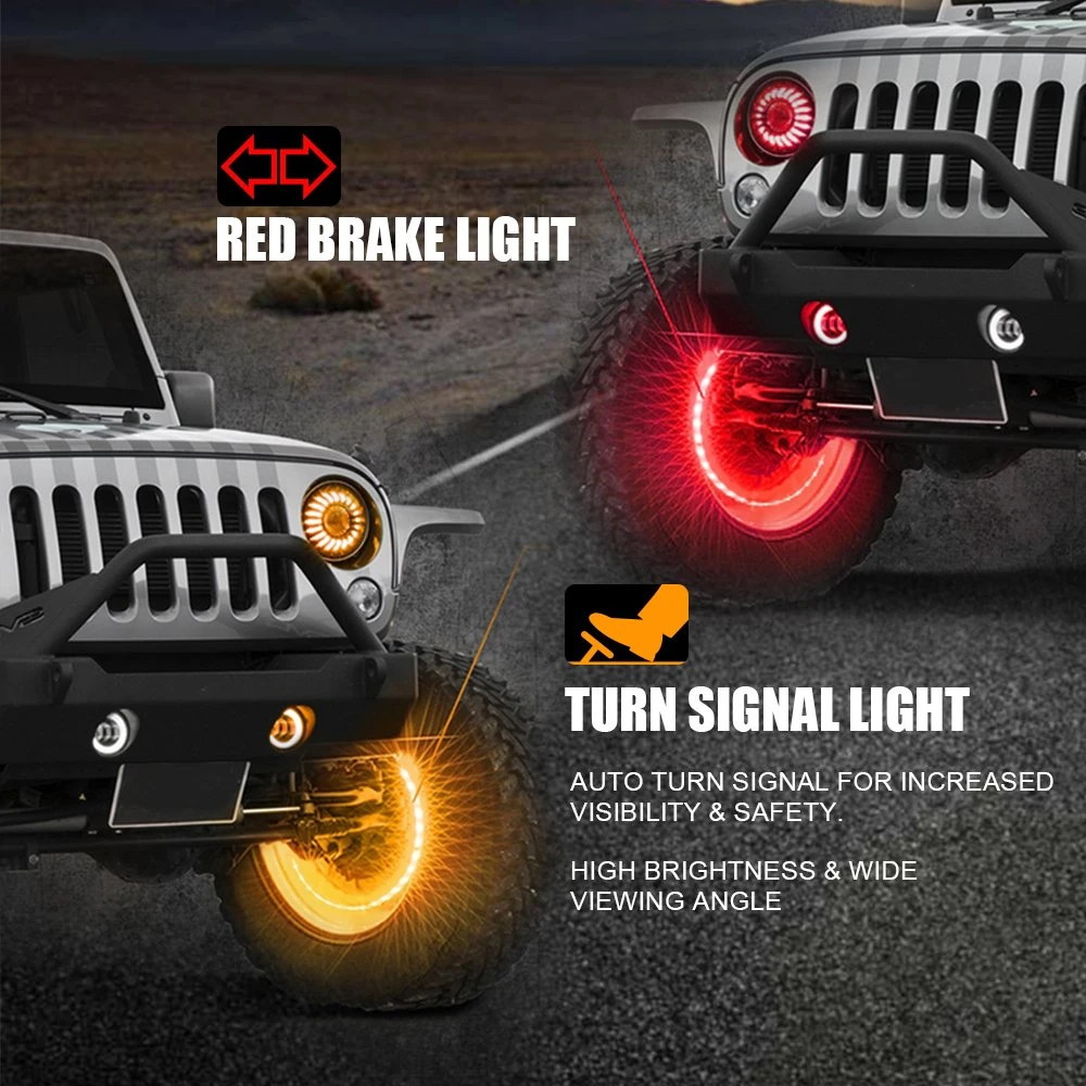 Multi-Color impermeável perseguindo o RGB 12V Anéis Roda 14" 15" 17" polegadas LED Carro Luzes da roda para Jeep Truck Motociclo