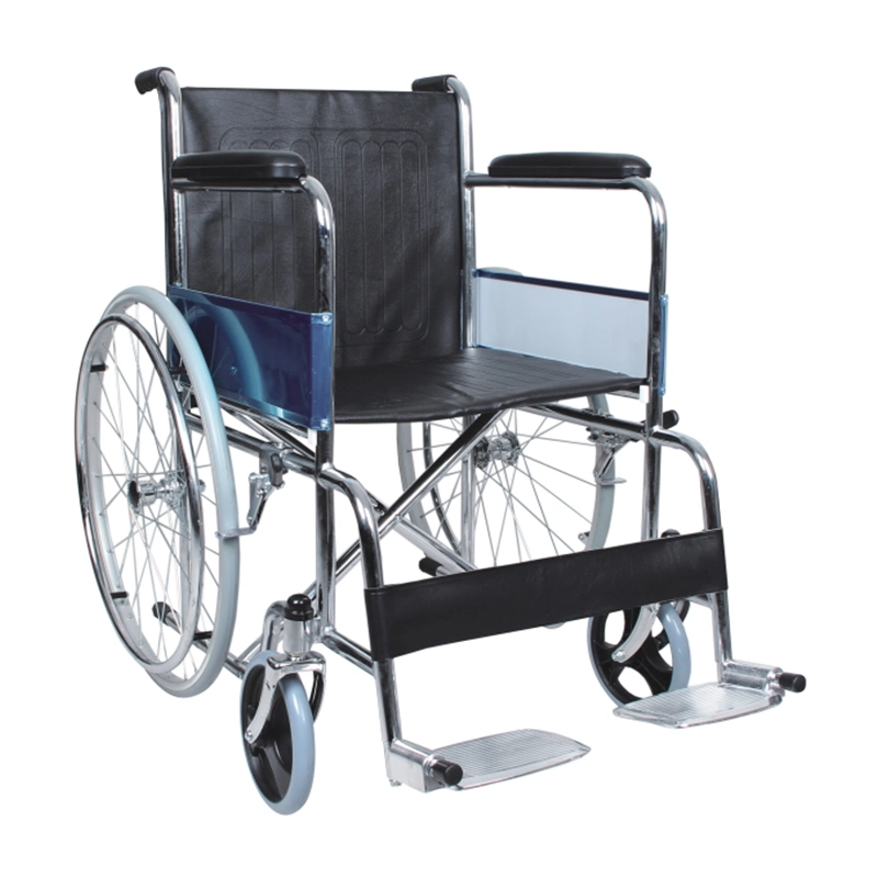 Lightweight Folding Steel Wheelchair for Caring for Disabled People