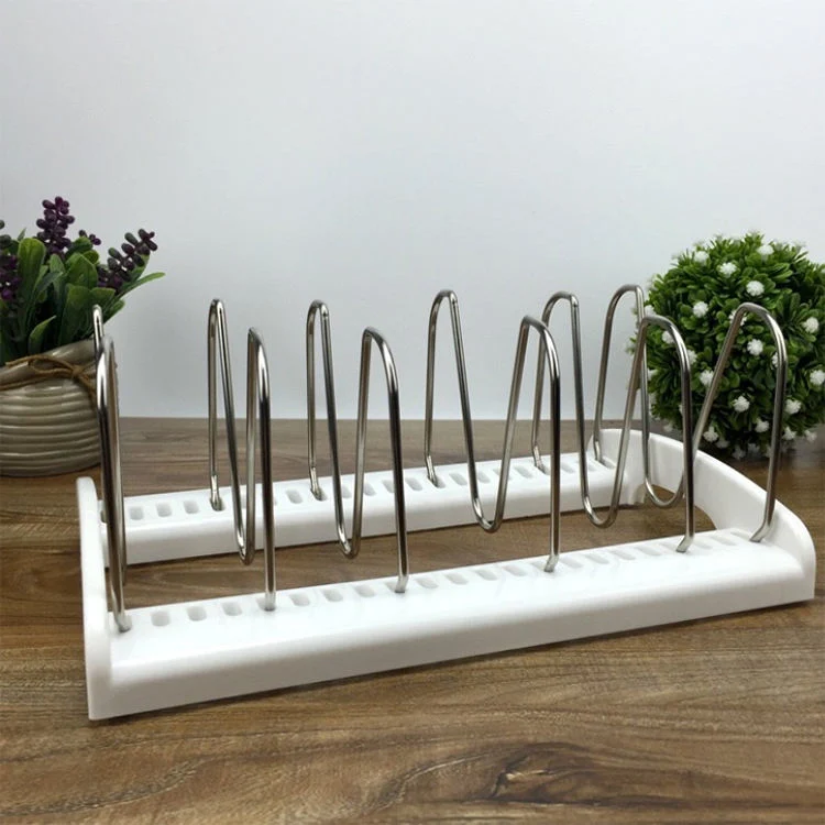 White Metal Pot Lid Storage Holders Pot Rack for Hanging Pots and Pans