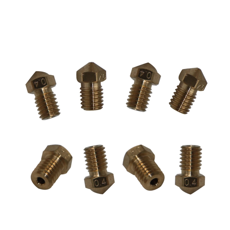 CNC Machining Brass Nozzle V5 V6 Mk7 Mk8 Cr10 Ender for 3D Printer Extruders