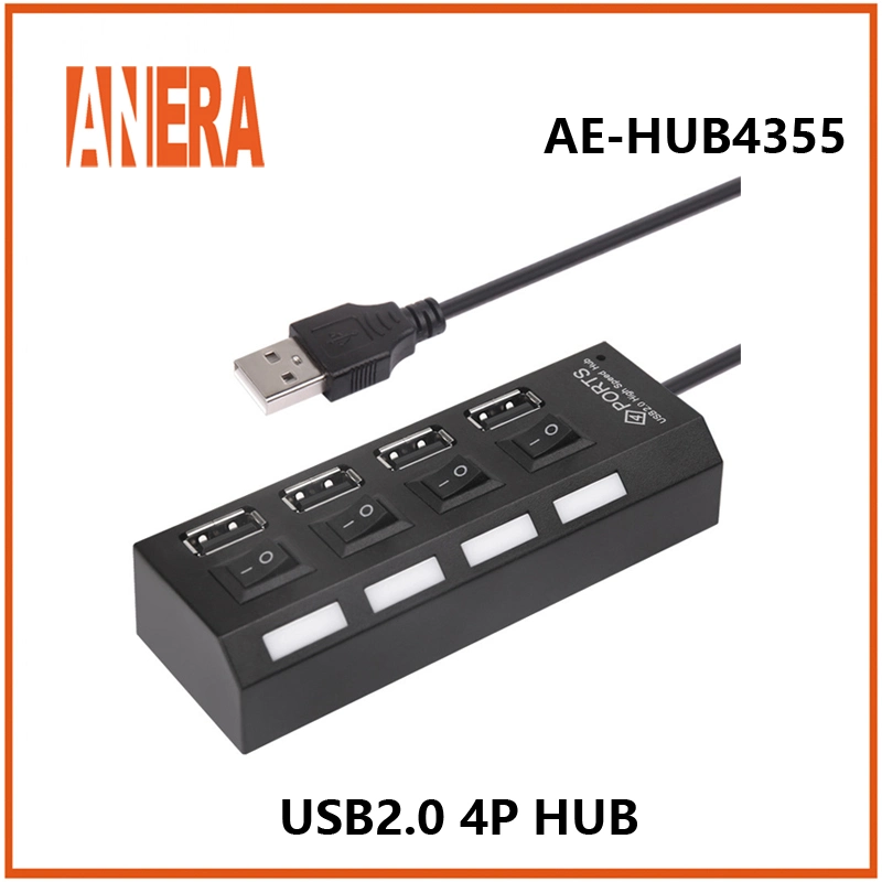 Hot Sale High Speed USB2.0 4 Ports Hub with Switch