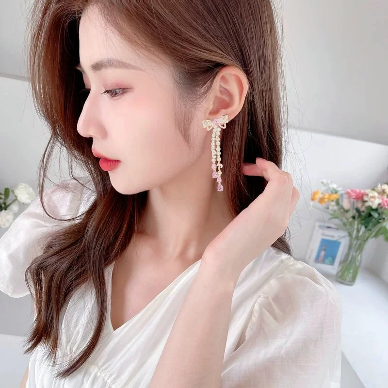 Fashion Brass with Colorful CZ Earrings Jewelry