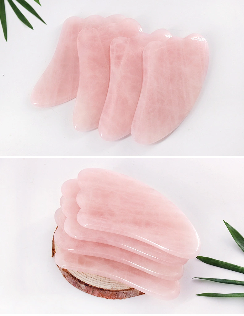 Rosenquarz Rosa Jade Guasha Natürlichen Stein Scraper Chinesischen Gua Sha Pad