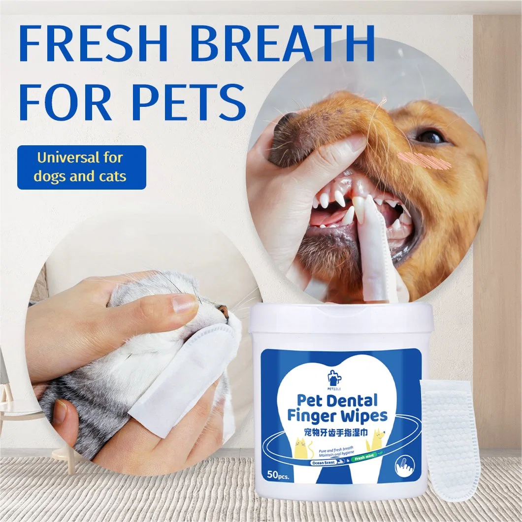 Pet Dental Cleaning Supplies Finger Cover Wet Wipes Pet Products