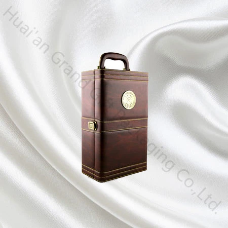 Factory Price Wine Package Holder Carrier Case Wine Leather Box Gift Box