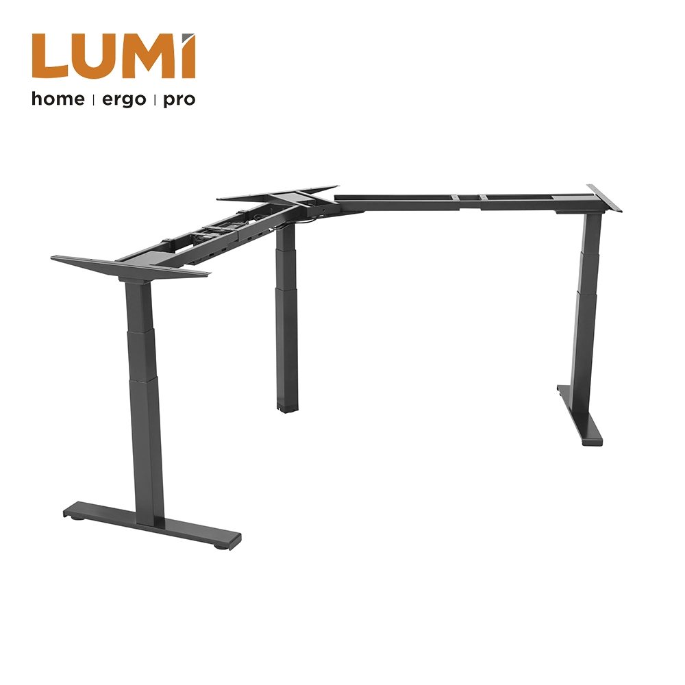 Wholesale Factory Manufacturer Office Furniture Triple Motor Corner Electric Height Adjustable Computer Table