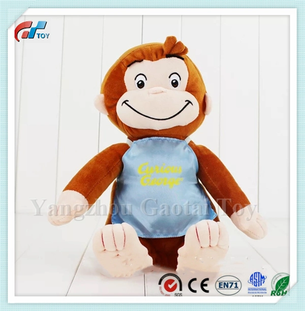 Design Cartoon personalizado curioso George Stuffed Monkey Mascot Toy