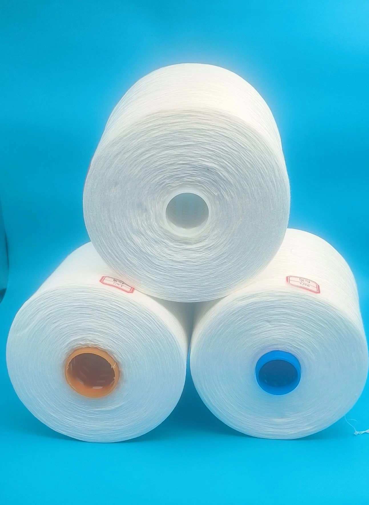 Low Price High quality/High cost performance  Optical White Spun Polyester Yarn on Plastic Cone