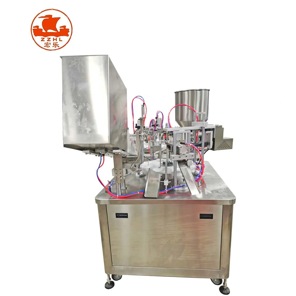La Chine rotatif en plastique Hand Cream Tube de remplissage et de Machine de remplissage d'étanchéité du joint