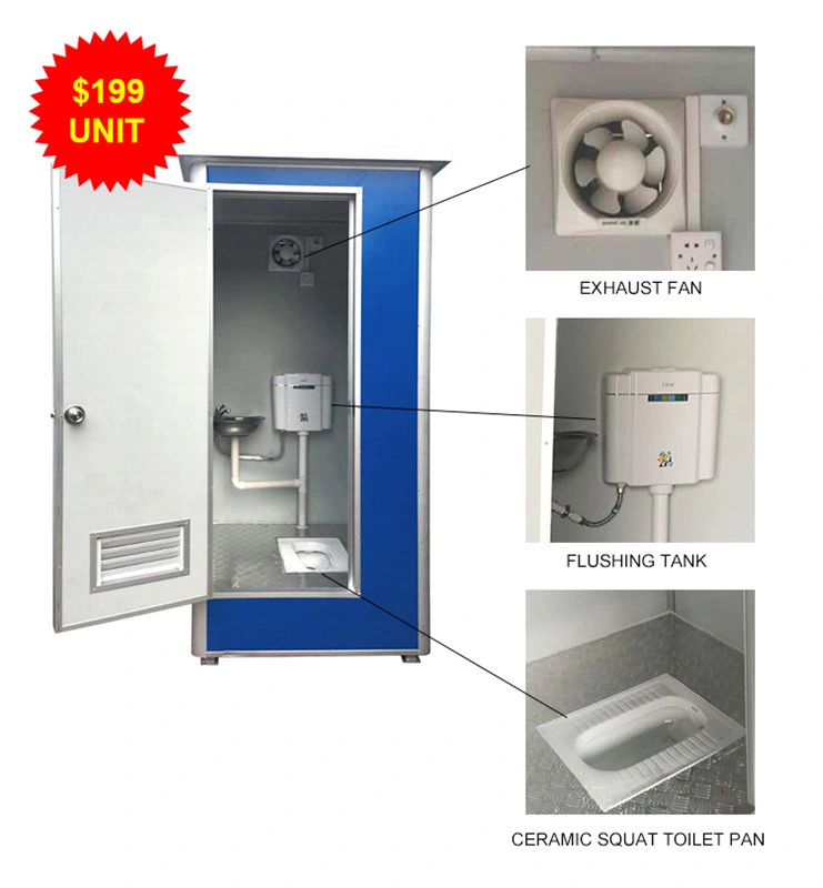 Fast Assembly China Mobile Toilet for Public Place Tourists Portable Stainless Steel Toilets