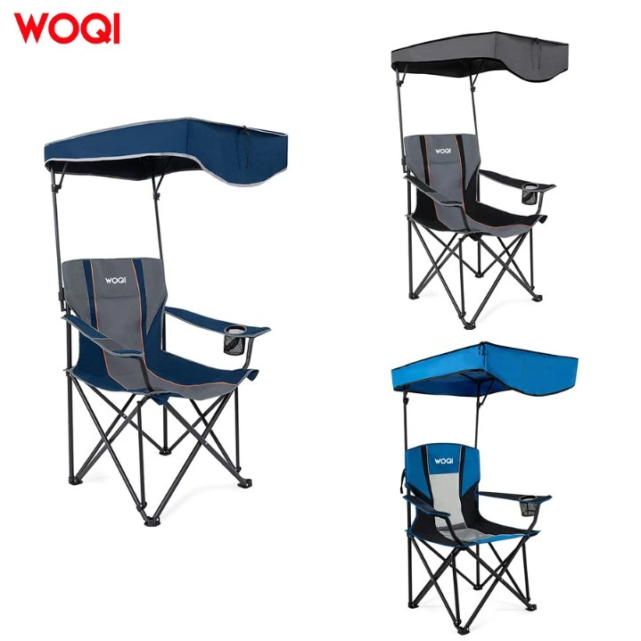 Hot Sale Outdoor Portátil Lightweight extra Large Fishing Beach Camping Cadeiras dobráveis com quebra-luz e apoio de braço