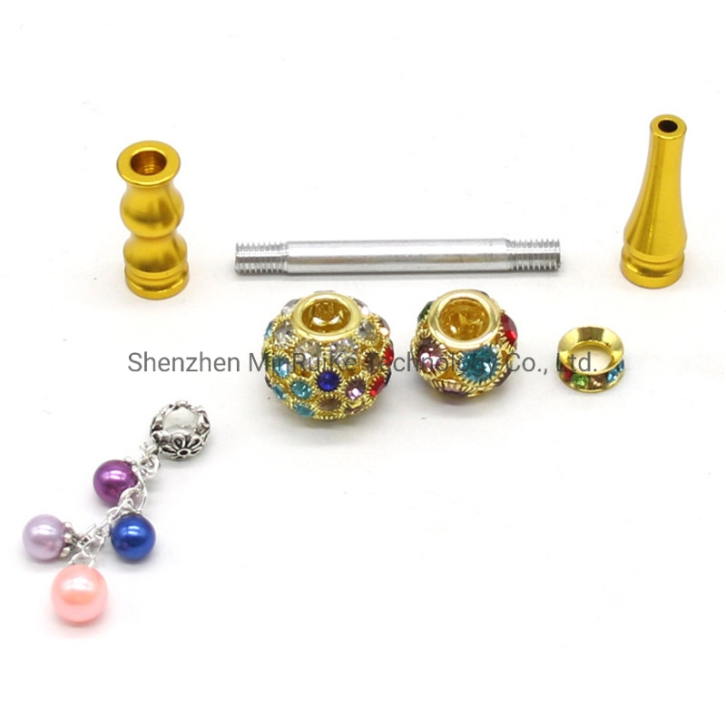 Removable Metal Cigarette Holder Recyclable Filter Hookah Tips Shisha Golden Plated Pendants Bead Smoking Pipes Accessories