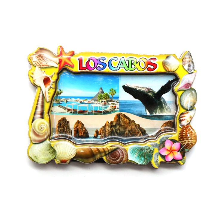 Custom Epoxy Wood Beach Tourist Souvenir Magnet Mexico Los Cabos Souvenirs Kühlschrankmagnet
