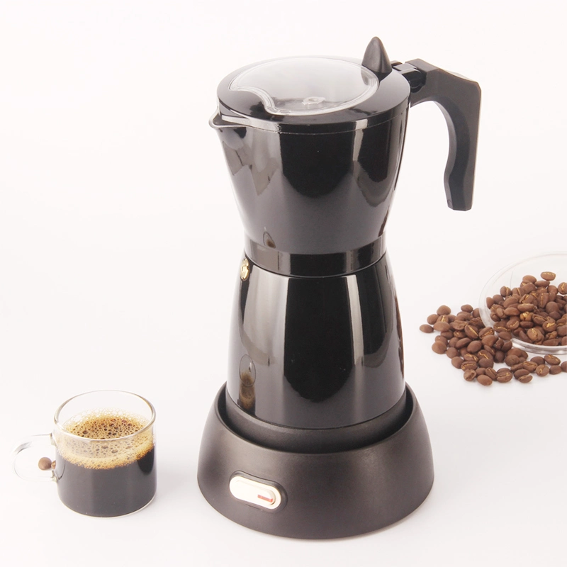 6 Cups of 300ml Aluminum Moka Coffee Pot, Electric Heating Integrated 110V/220V Espresso Coffee Pot