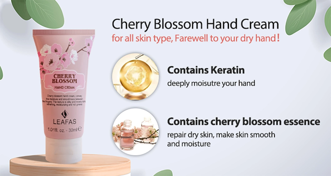 Crème pour les mains ODM/OEM Whitening hydratant Refrehing Cherry Blossom