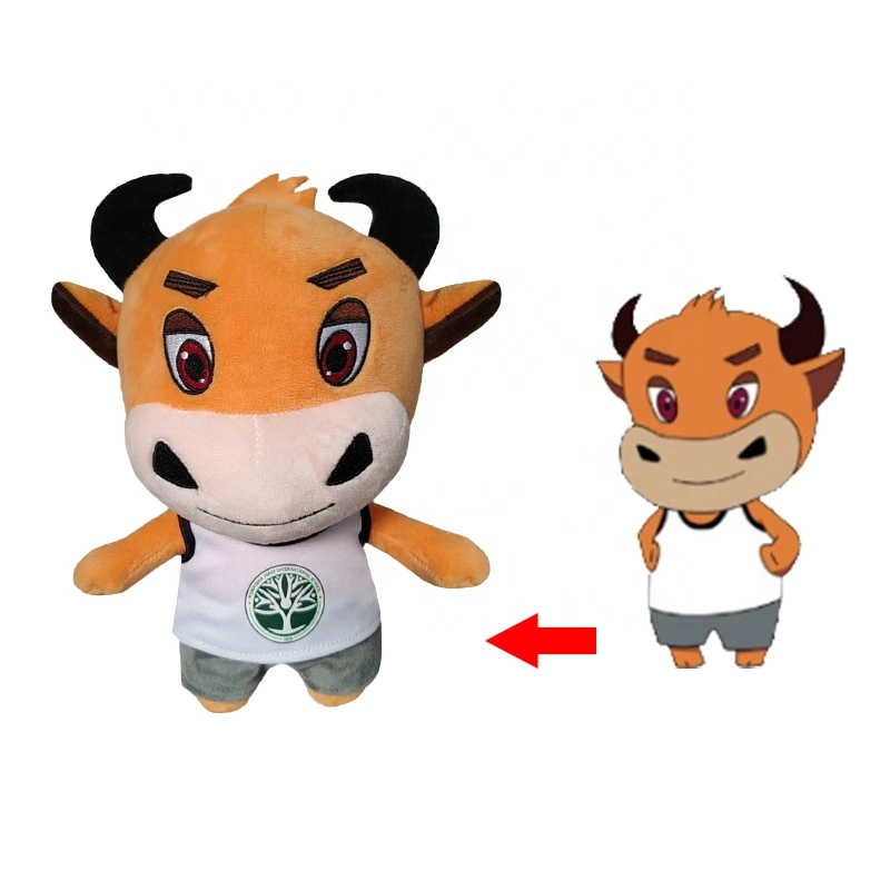 Factory OEM ODM Cow Soft Animal Plush Mascot Customised Stuffed Toys for Promotion