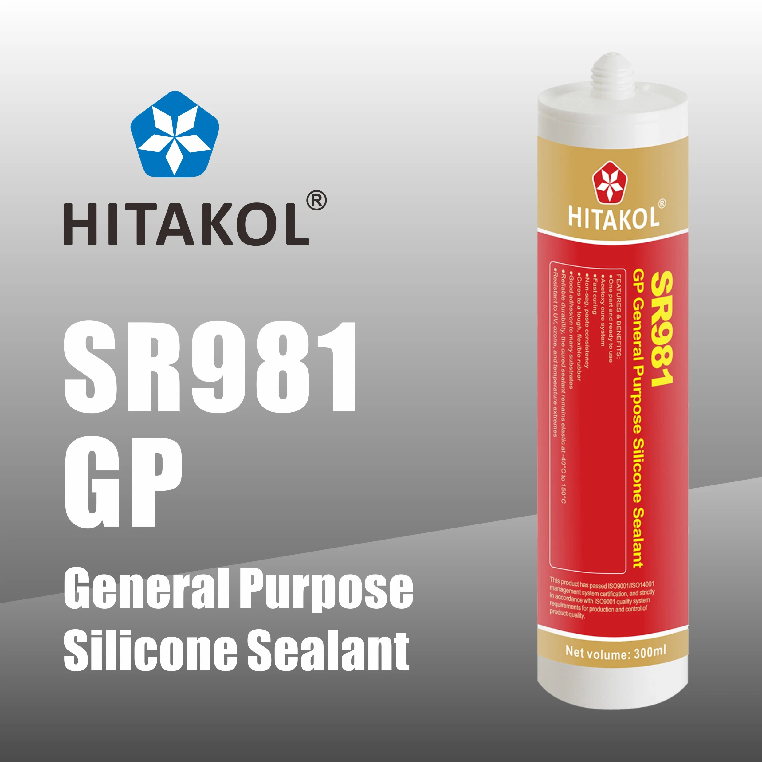 High Performance Multi-Purpose 100% RTV Acetoxy / Acid / Acetic Silicone Adhesive Sealant