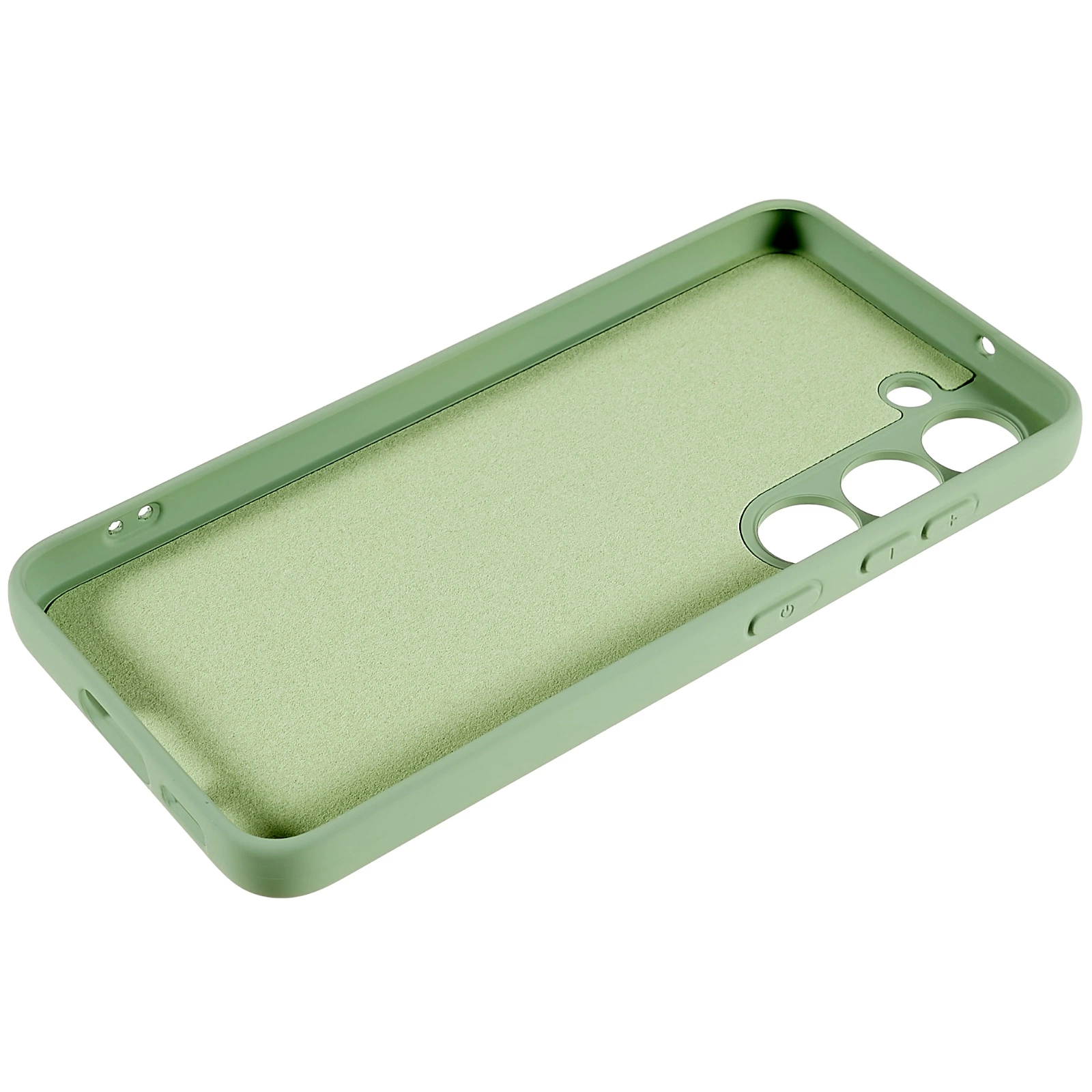 for Samsung Galaxy S23+ 2.0mm Thick Soft TPU Phone Case Liquid Silicone Texture Arc Edge Camera Lens Protection Cover - Green