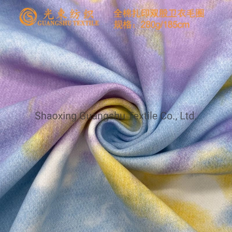 Tecido de malha tricotado com estampado digital em poliéster de algodão para moldes