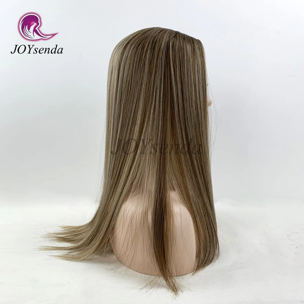 El cabello humano 100% virgen color rubio despuntador judío/piezas Cabello Cabello/ Topper para las mujeres blancas