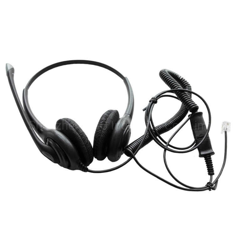 Best Selling Binaural Rj9 Call Center Telephone Headset Wired Noise Cancelling Headphone