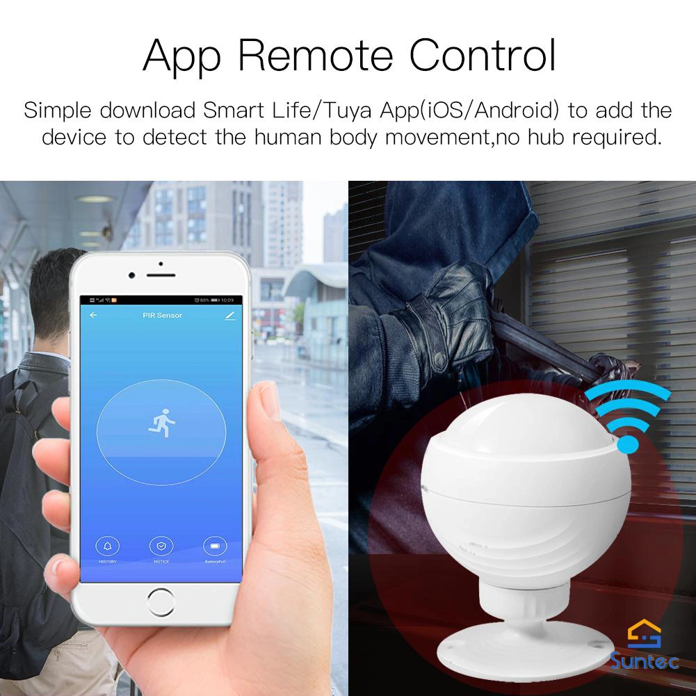 Tuya Intelligent Indoor Use Ceiling Wireless PIR Motion Detector WiFi Infrared Sensor for Smart Life Apps Intruder Alarm System