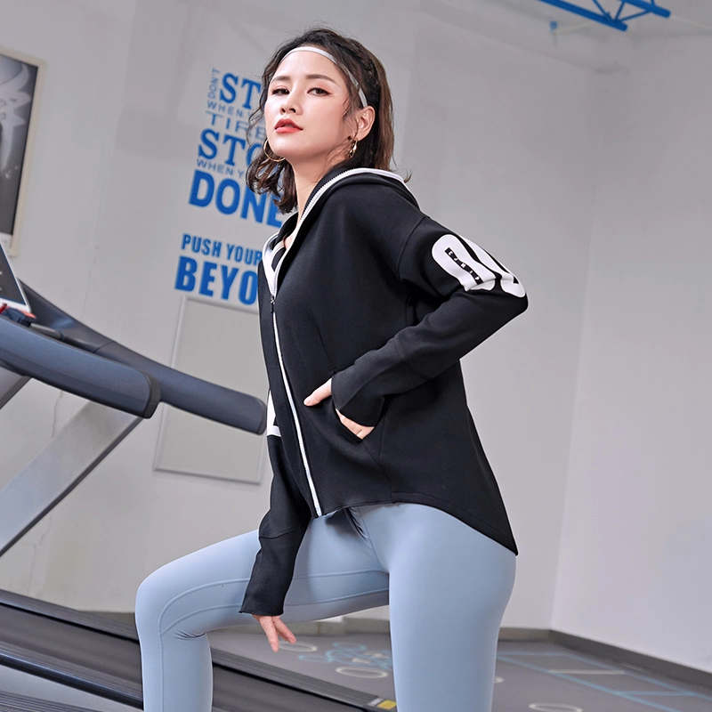 Women Autumn Sports Seamless Running Jacket Gym Long Sleeves