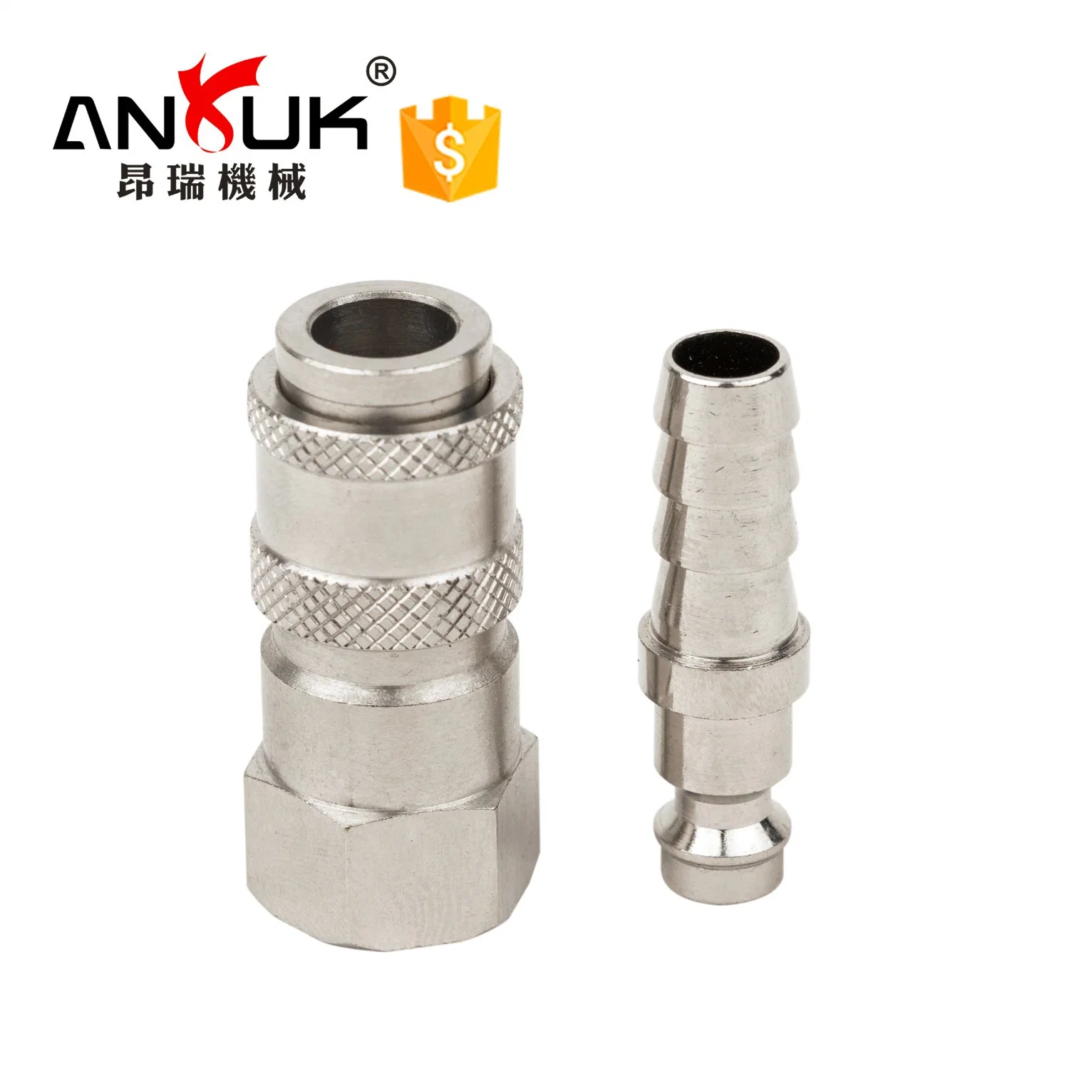 Fast One -Touch Hose Fittings Iron Quick Pneumatic Disconnect Coupling for 4mm-35mm