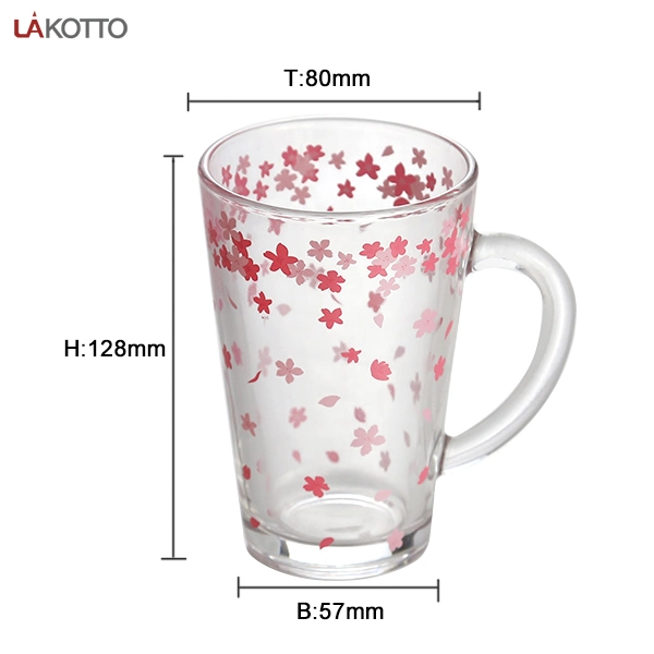 Hot Selling Heat Resistant Glass Cup for Coffee Cup with Handles Drink Cup Custom Logo Mug