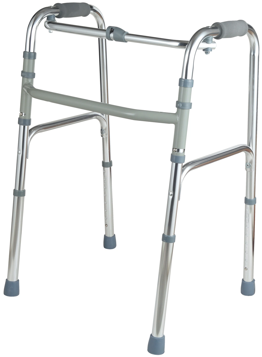 Lightweight Standing Frame Aluminum Folding Walking Aid Walker with Wheel for Disabled