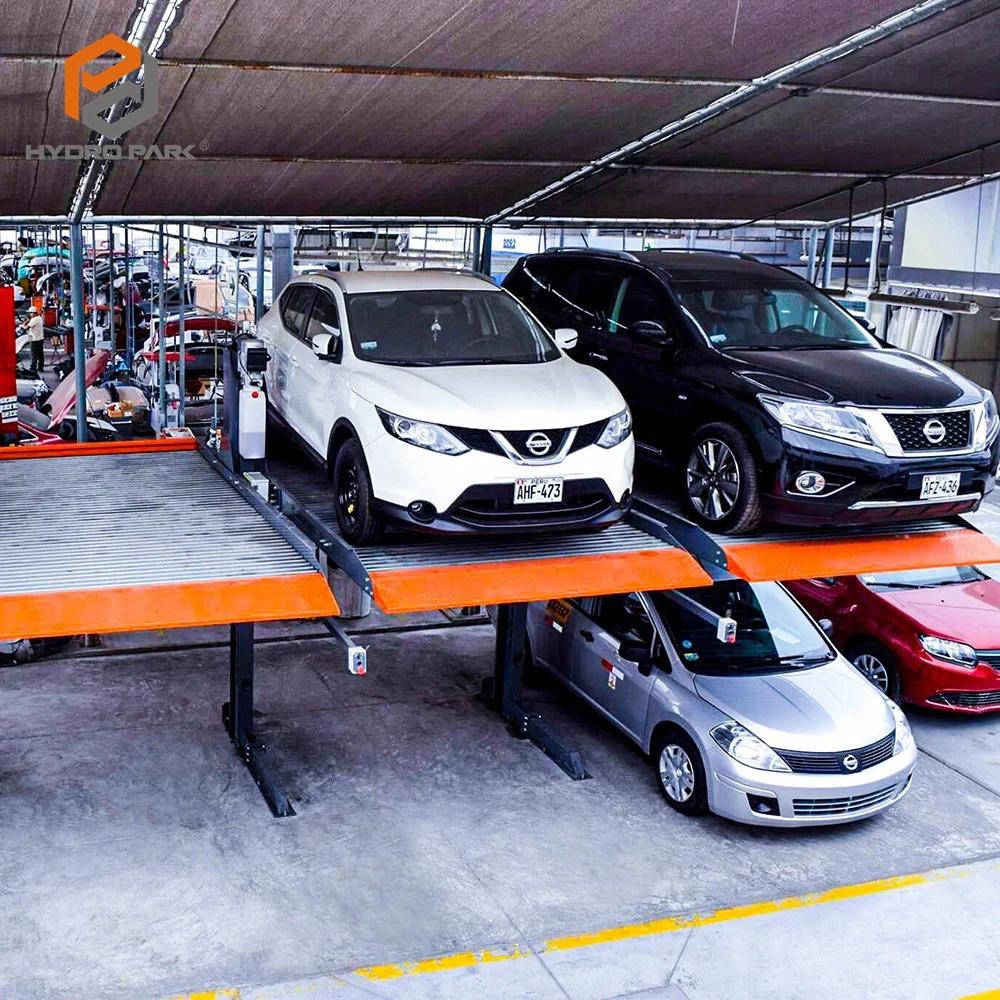 Parque de la plataforma de estacionamiento de vehículo coche apilador doble ascensores hidráulicos de elevación de 2 postes