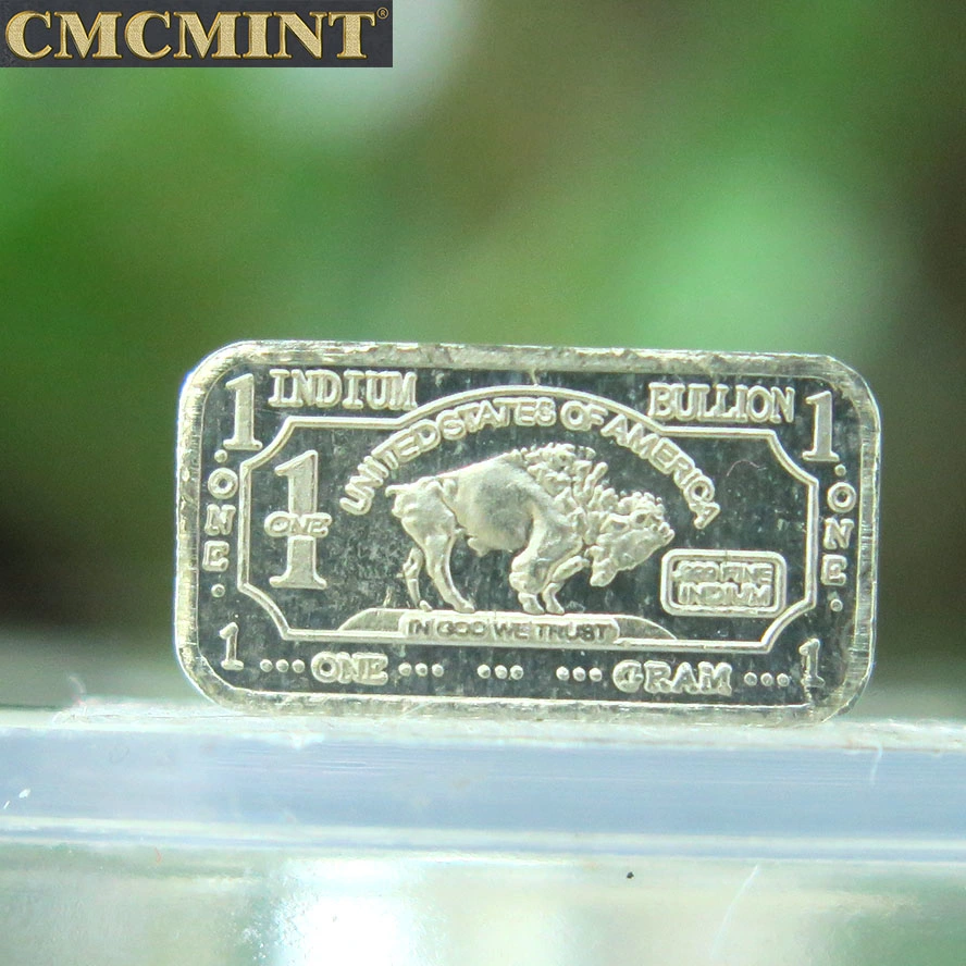 1 Gram 999 Fine Indium Buffalo Bullion Bar