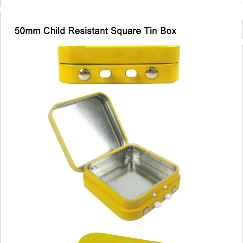 Custom 100% recyclable Hinged-Lid protège-enfant Mini Tin Tin mixte Case Cas Pack