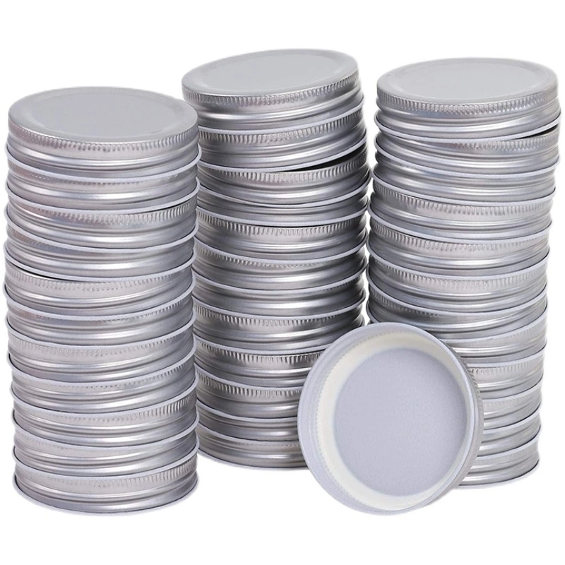 Stainless Steel Aluminum Mason Jar Regular Lids Leakproof Metal Lids for Wide Mouth Canning Jars Custom Canning Jar Screw Cover Cap