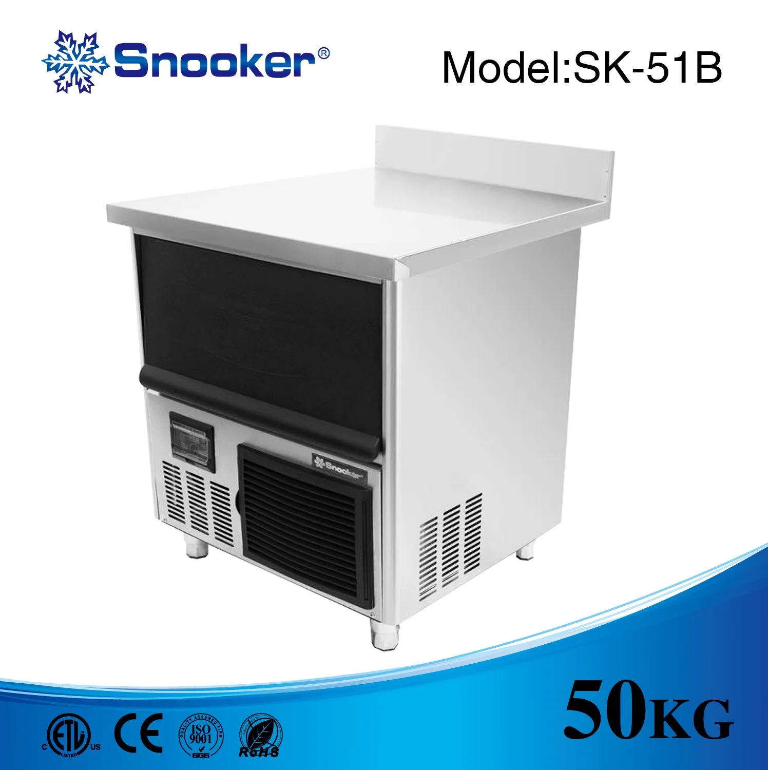 304 Коммерческая ледовая машина SK-51b с охлаждением воздуха из нержавеющей стали