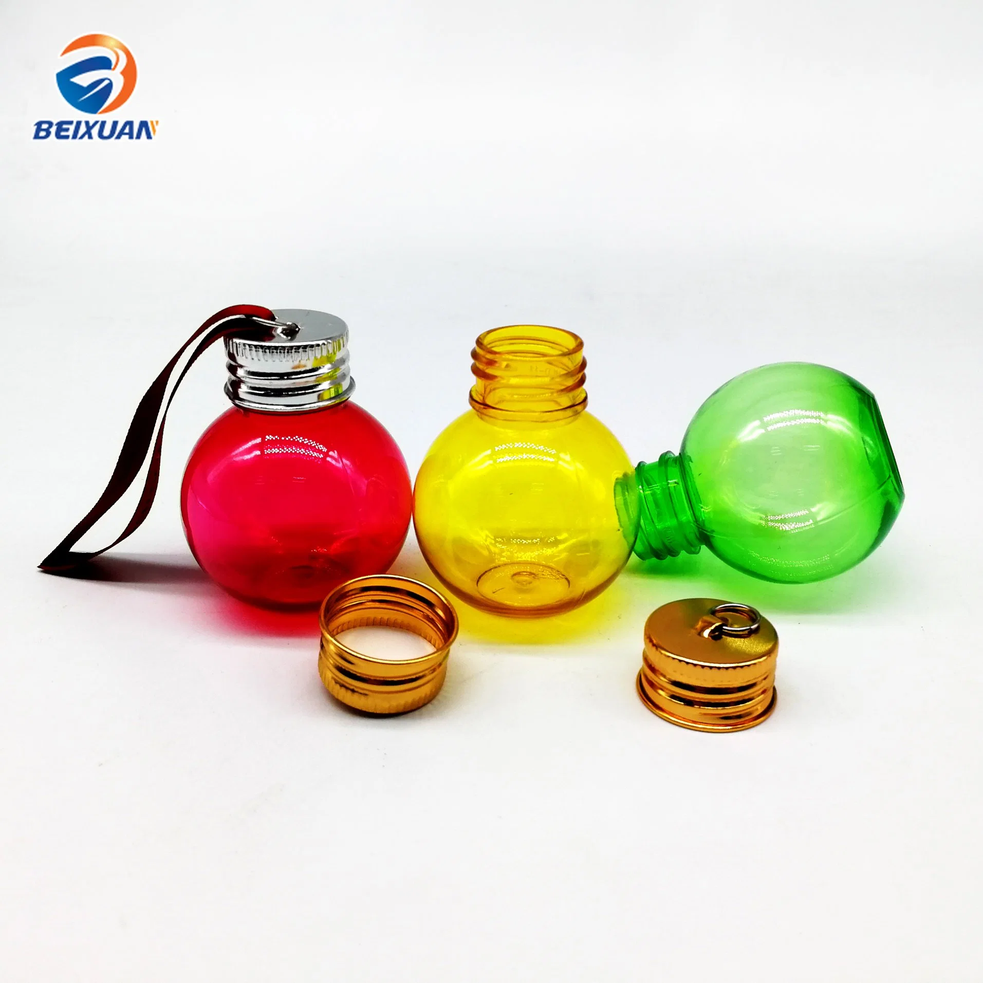 Wholesale/Supplier 50ml Colorful Plastic Ball Shape Bottle with Aluminum Cap for Decorate Wedding Candy