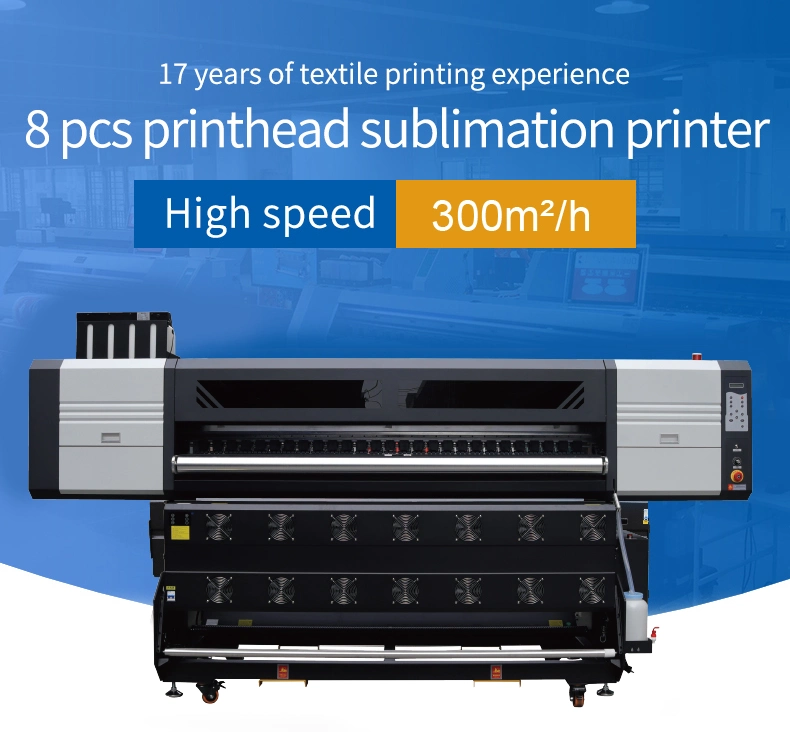 Fast Speed 300sqm/H Industrial Textile Inkjet Sublimation Printer