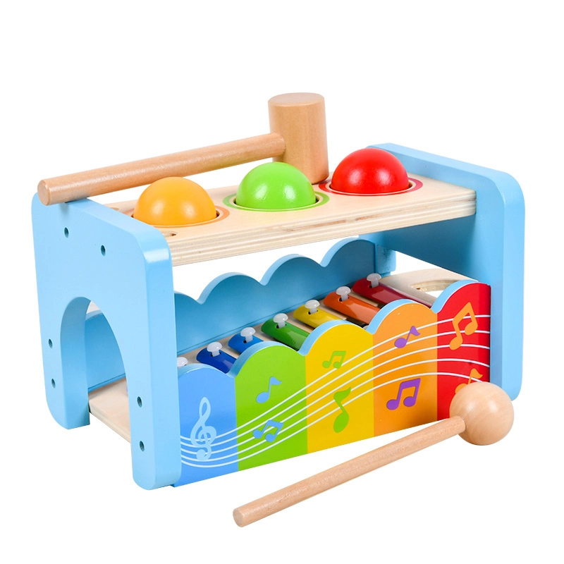 مسرحية Wooden Xylophone للرضّع الموسيقية للأطفال Montessori Toys Baby لعبة آلات موسيقية 2 في 1 متعددة الوظائف