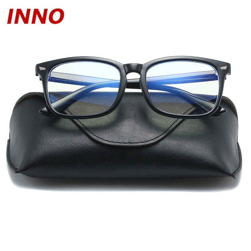 Inno-R006 Portable PU/PVC Leather Soft Case with Magnetic Buckle and Full Plastic Bracket for Sunglasses, Logo Customizable