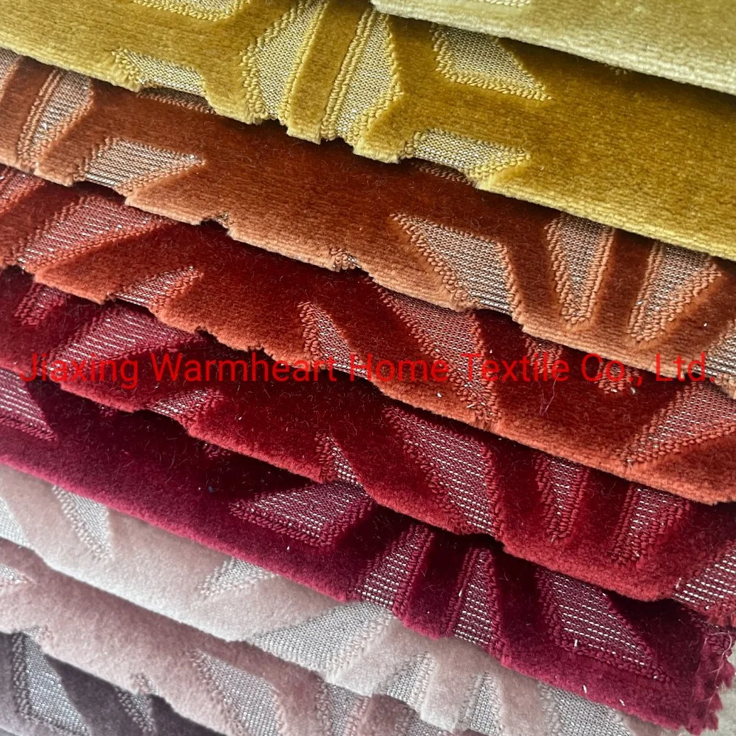 Polyester Cut Pile Jacquard Velvet Upholstery Fabric Furniture Couch Sofa Cloth Cushion Material Automotive Fabric (JAC 15)