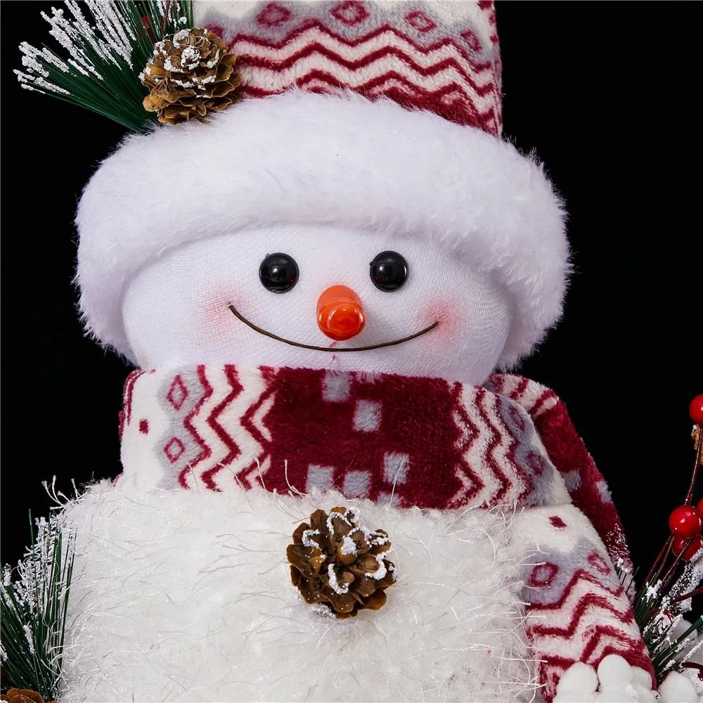 LED Christmas Decoration Supplies with Colorful Cap Snowman Ornaments