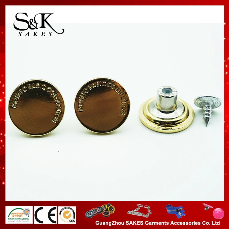 Matt Silver Color High quality/High cost performance  Metallic Buttons Alloy Jeans Button for Garments