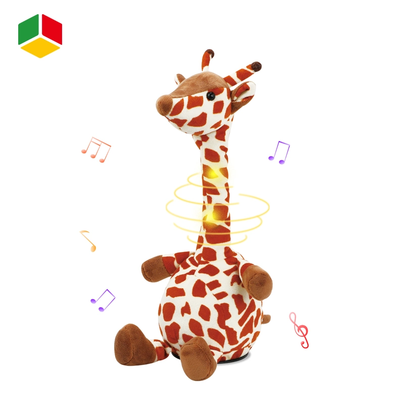 Qstoys Kinder Elektronische Plüsch Tanzspielzeug Sprechenden Gesang Platte Giraffe Spielzeug mit LED Light Music Bluetooth