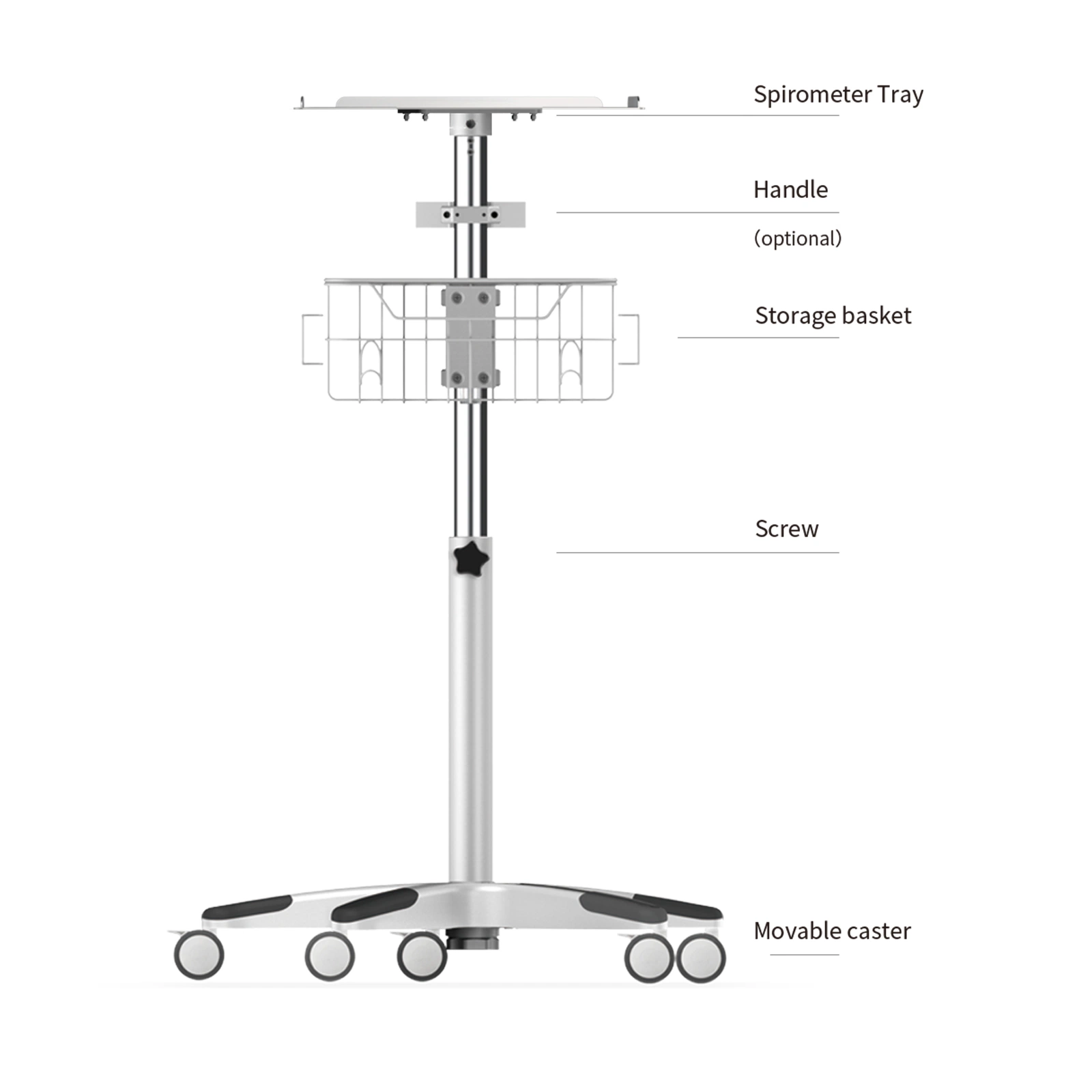 Contecbracket Stand Vertical Support Medical Trolley Hosipal Cart Ultrasound Trolley