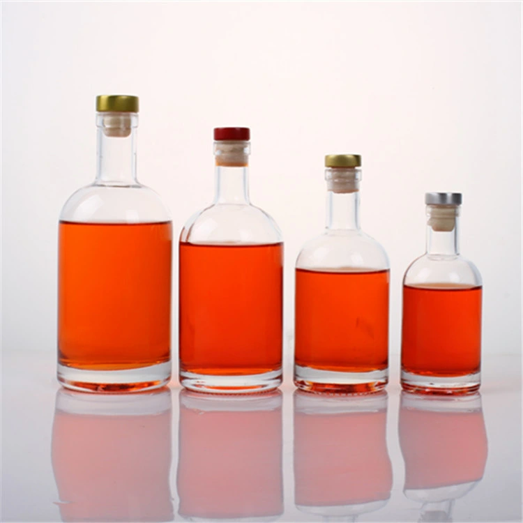 200ml 330ml 375ml 500ml 750ml Empty Glass Wine Vodka Gin Rum Alcohol Whiskey Bottle Coffee Glass Liquor Bottle with Cork