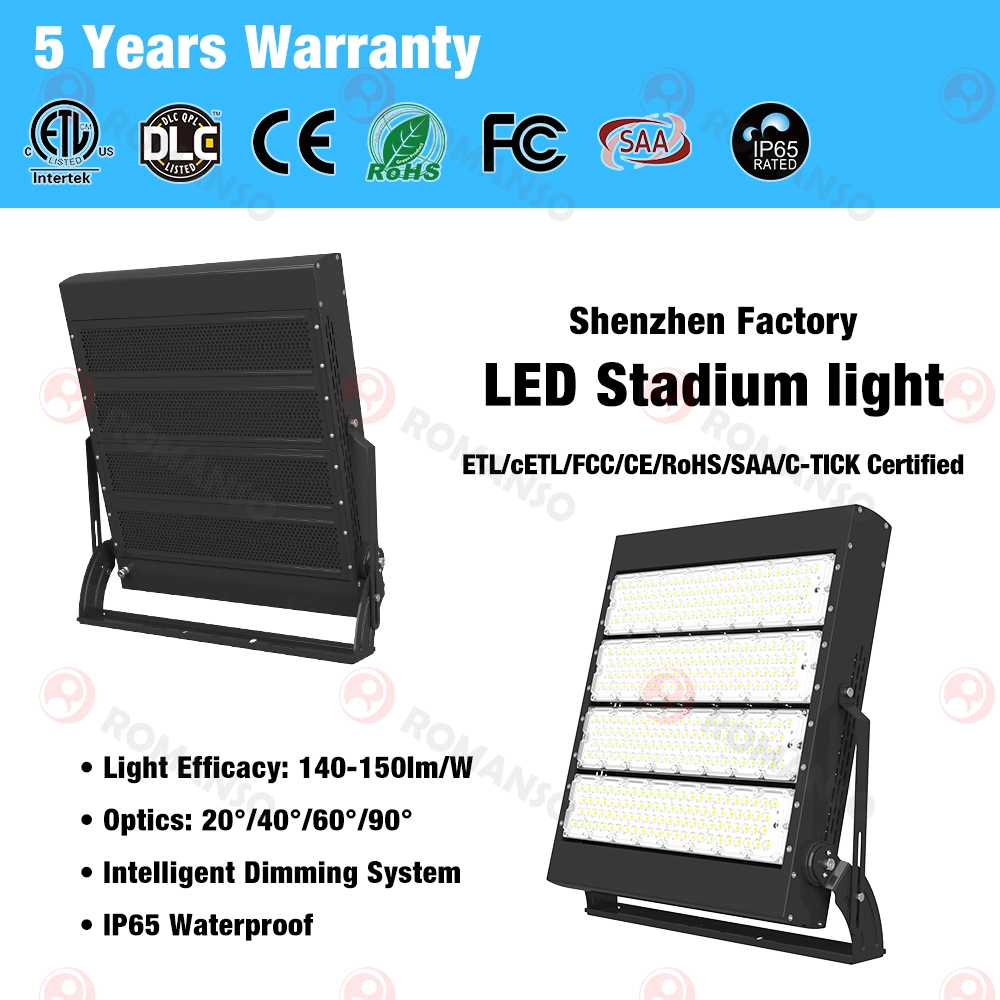 IP65 Waterproof Aluminum Outdoor 800 Watt LED Flood Stadium Light Fixtures