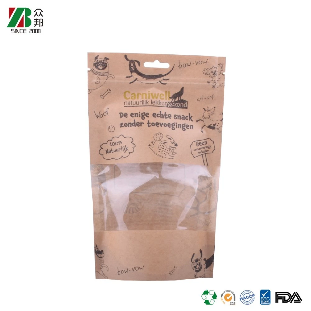 Custom Printed Stand Up Ziplock Eco Kraft Paper Doypack Compostable Packaging