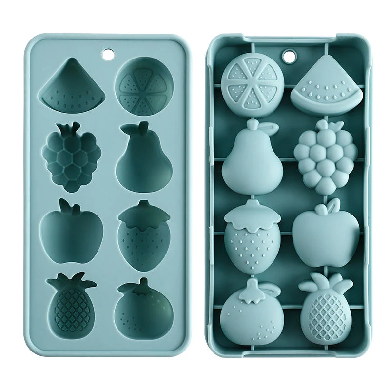 Kitchen Watermelon Strawberry Fruit Shape Silicone 3D Ice Cream Fondant Mold Cube Tray Mould