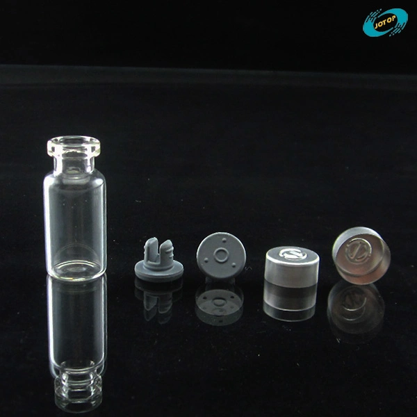 2r 2ml Tubular Injection Clear Glass Vial with Rubber Stopper and Aluminum-Plastic Cap